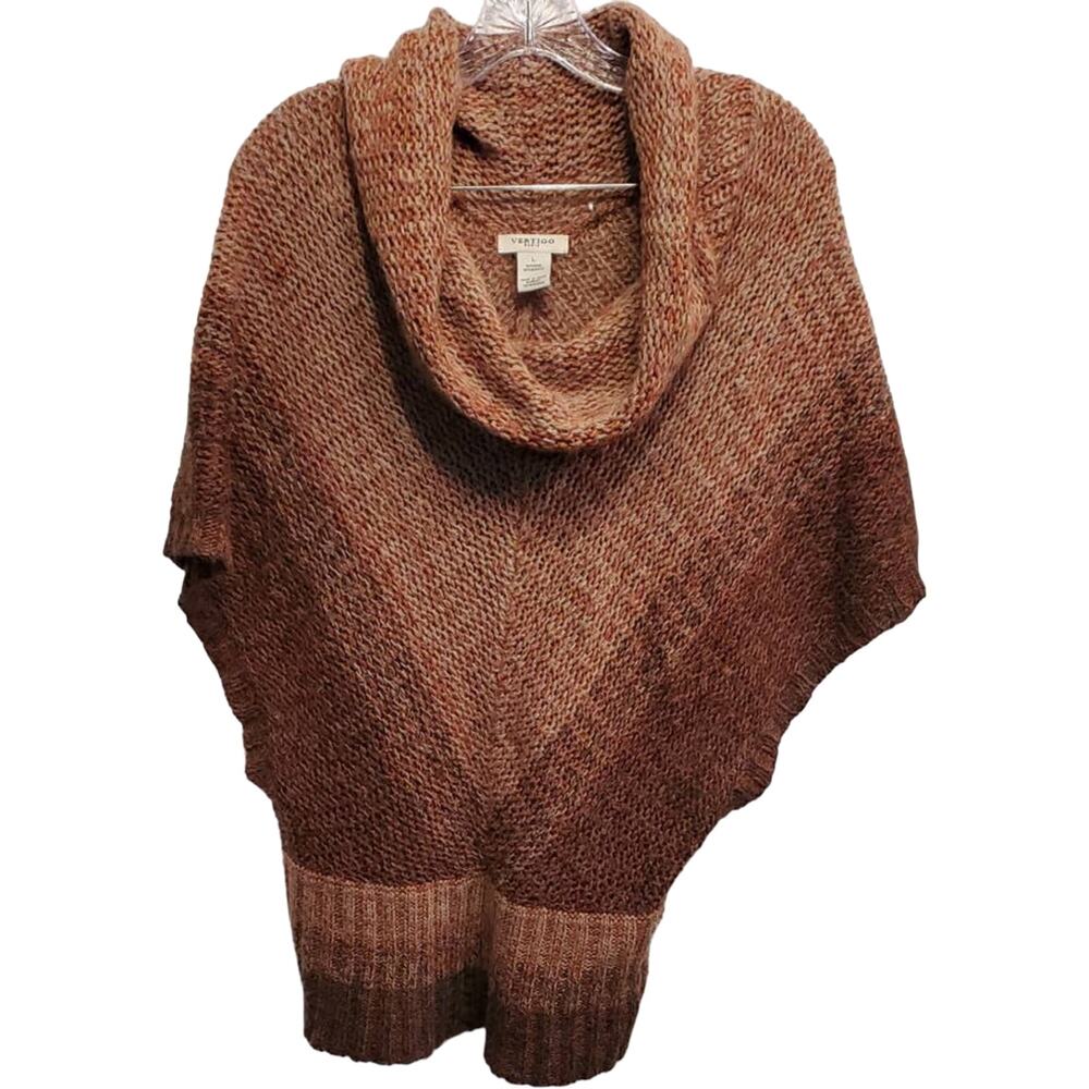 Vertigo Paris Sleeveless Slouchy Cowl Neck Knit Wool Blend Cozy Sweater Large